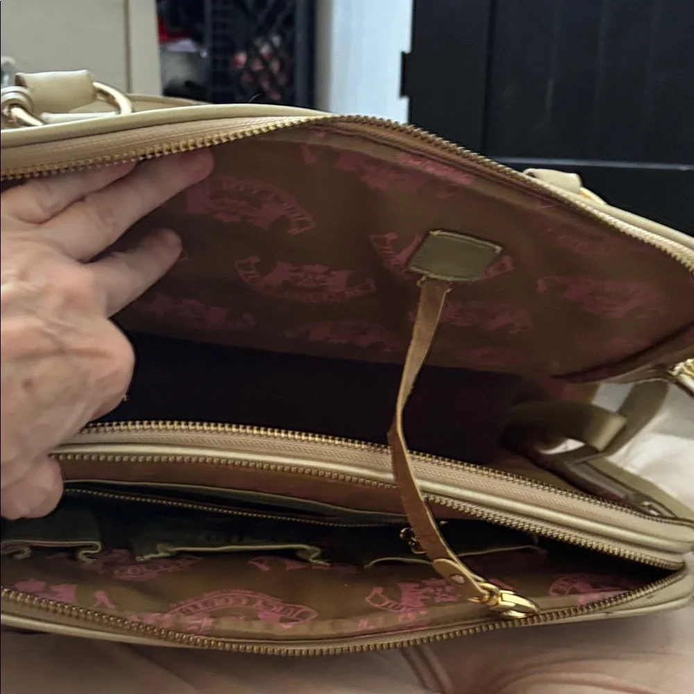Y2K Juicy Couture Metallic Gold Dog Bag Satchel